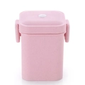 Pink three-layer wheat straw bento box with eco-friendly rectangular plastic texture - Square Buckle Sealed Soup Jar (Pink)