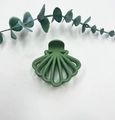 Elegant matte green shell shaped hair claw clip for women's hairstyle accessories - Green