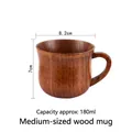 Handcrafted jujube wood coffee mug with handle, 180ml capacity, 8.2x7cm natural wood cup - Medium Belly Mug with Handle