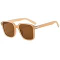 Occhiali da sole retrò quadrati oversize con montatura beige e lenti color marrone - Occhiali da sole / Montatura Tè Jelly Lenti Tè (C04)