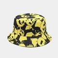 Chapeau bob réversible jaune et noir avec imprimé panda mignon pour homme et femme - Grand Panda Jaune