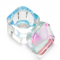 Holographic gradient crystal glass nail art jar with lid in iridescent rainbow finish - Rounded AB Color Crystal Cup