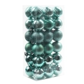36-piece tiffany blue Christmas ball ornament set in various finishes and patterns - 4cm/36Pcs / Lake Blue