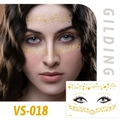 Gold star and snowflake facial gilding tattoo stickers style VS-018 for party makeup - VS018 (Gold Snowflake Decor)