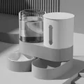 Grey basic model automatic pet feeder and water dispenser set with gravity design - Waterer & Feeder Set / Basic Style / Premium Grey