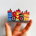 3D Copenhagen Nyhavn fridge magnet featuring colorful buildings and red bicycle travel souvenir - (14) Copenhagen Denmark Bicycle
