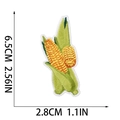 Embroidered corn patch for Thanksgiving crafts, 6.5cm height with vibrant golden yellow thread - Corn (C5CW-08-11)