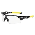 Sport cycling sunglasses with black and yellow frame and transparent protective lens - Black Yellow Frame Clear Lens