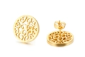 Golden bohemian round hollow pattern stud earrings in stainless steel for women - Gold Cloud Scroll Pattern Hollow (KE83169-KC)