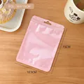 Detail of pink 10.5x15cm macaron seal bag with hanging hole for jewelry packaging - Pink