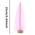 Mini sapin de Noël rose de 25cm avec socle en bois pour décoration de table festive - 25cm / Rose
