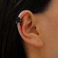 Gothic black frog shaped ear cuff clip on earring for non-pierced ears vintage style - Matte Black (8053)