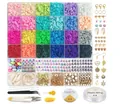 Bastelset mit 24-farbigen Fimo-Perlen und Metallanhängern für DIY-Schmuckherstellung - Große Box 3