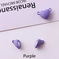 Purple heart-shaped magnetic clasp for DIY jewelry connectors and accessories - Purple