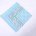 Light blue paisley bandana with classic black and white patterns for outdoor activities - 54*54CM / Light Blue