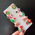 Set di 10 fermagli per capelli natalizi con motivi a cartoni animati in resina su metallo - Stile 4 Regalo di Natale - Set da 10