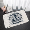 Tappetino assorbente minimalista con design a ancora marina e bussola blu - 40x60cm / Ancora Nautica (TB001)