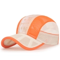 Casquette de baseball en mesh pour enfants en orange vif et beige bicolore - Réglable pour Enfants / Beige