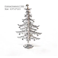 Silver metal Christmas tree ornament with star topper and mini baubles decoration - Silver 3D Xmas Tree (LF-7565S)
