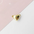 Polished gold heart magnetic clasps for DIY jewelry making and bracelet connector - Heart / Gold
