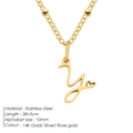 Elegante collana in acciaio inossidabile dorato con ciondolo a lettera Y e cuore - Lettera Y / Oro