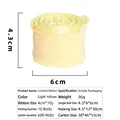 Macro detail of yellow chiffon pleated ribbon with organza texture for flower wrapping - 4cm Simple Pack / Bright yellow