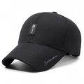 Klassische schwarze Baseballkappe für Herren mit atmungsaktivem Rautenmuster-Stoff - Verstellbar / Schwarz