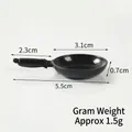 Miniature black dollhouse frying pan model for DIY miniature kitchen toy accessories - Flat Bottom Frying Pan (Bright Color)