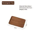 Rectangular black walnut wood tray with natural grain finish measuring 20x12x2cm - Solid Black Walnut Rectangular Tray 20*12*2cm