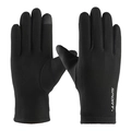 Gants de sport d'hiver noirs avec fonction tactile et doublure chaude en laine de lapin - Lettre SPORT Homme - Poil de Lapin Noir