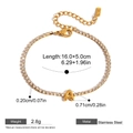 Gold stainless steel bracelet with letter A pendant and sparkling white zircon stones - Letter A (JDB0305011-A)