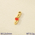 Golden treble clef pendant with a red heart in 18K gold-plated stainless steel - Music Note Heart Style (KLJ9489-ZLA)