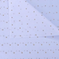 Close-up of light blue tissue paper with gold polka dots for floral gift wrapping - White Base Gold Dots (28 Sheets/Pack)