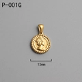 Vue détaillée du pendentif pièce romaine plaqué or 18K, diamètre 15mm avec relief féminin - P-001G