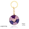 Rotating self love enamel keychain with pink heart and colorful emotion wheel dial - Self Love Keychain