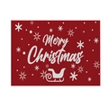 Red Christmas placemat with white Merry Christmas text and festive snowflake patterns - CD26-15 (Christmas Sleigh)