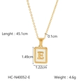 18K gold stainless steel necklace with white shell inlay letter E pendant and dimensions - Letter E (HC-N40052-E)