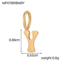 Chubby letter Y pendant in gold-plated stainless steel for DIY jewelry making - Letter-Y / Gold