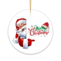 Ornamento natalizio in acrilico con Babbo Natale e testo Merry Christmas su sfondo bianco - Stile 1/Babbo Natale