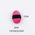 Pink velvet makeup puff for eye shadow with black ribbon strap and 47mm size - Rose Red / Small (1pc Loose)