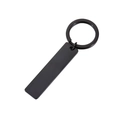 Matte black stainless steel rectangular bar keychain with a minimalist DIY design - Vertical Bar / Black