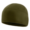 Olive green outdoor fleece beanie for winter sports hiking and cycling with warm texture - Army Green (Wide Brim)