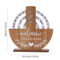 Creative wooden perpetual calendar for desk with rotating date rings and brown finish - Shovel Style