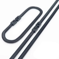 Conjunto de collar y pulsera de cadena de serpiente negra mate con hebilla cuadrada - Pulsera 5mm/22cm / Negro