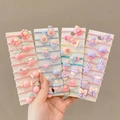 Cute macaron cartoon resin hair ties set with colorful floral and fruit charms for girls - 40 Pieces Set Combination 1
