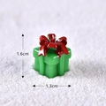 Miniature green Christmas gift box figurine with red bow, size 1.6cm x 1.3cm - Style 16 Gift Box