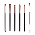 Set da 6 pennelli trucco occhi professionali con manici neri opachi e dettagli oro rosa - Nero Tubo in Oro Rosa