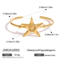 Especificaciones de tamaño detalladas del brazalete de estrella de mar en acero inoxidable - Brazalete Abierto Tema Estrella de Mar (JDB2410002)
