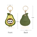Cute avocado shaped PU leather access card holder keychain in deep and light green - Avocado Big Eye