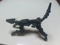 Robot meccanico nero stampato in 3D a forma di lupo con 13 articolazioni mobili - Cane Poliziotto Nero